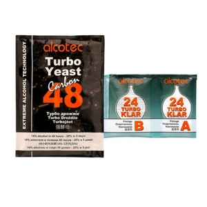 Alcotec 48 Hour Turbo Carbon Yeast w/ Turbo Klar Clear Alcohol Making Home Brew - Bild 1 von 5
