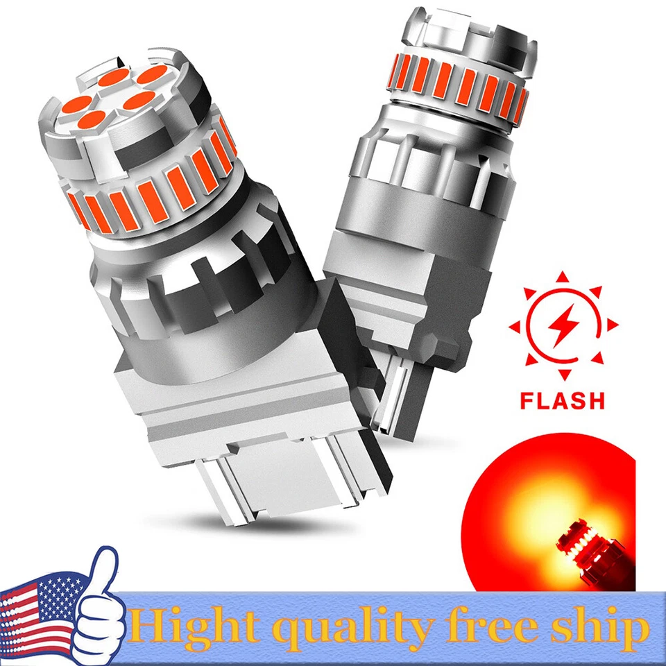 3157 LED Strobe Flashing Blinking Brake Tail Light Parking Safety Warning Bulbs - Image 1 of 4