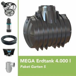 MEGA Premium Erdtank 4000 Liter Komplettpaket Garten S Zisterne LKW-befahrbar - Bild 1 von 7