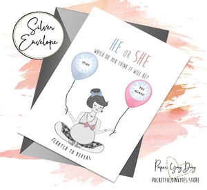 Gender Reveal Card. Scratch Off Baby Sex Reveal Cards. Babyankündigung Überraschung - Bild 1 von 5