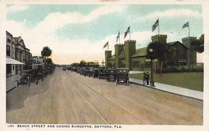 VINTAGE DAYTONA FL FLORIDA POSTCARD BEACH STREET AND CASINO 1920s 071323 S - Picture 1 of 2