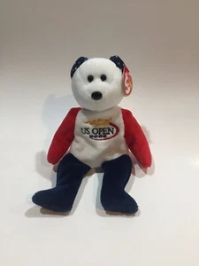 Ty Beanie Babies Smash the US Open Tennis bear, 2005, PE Pellets, Mint w/ Tag - Picture 1 of 1
