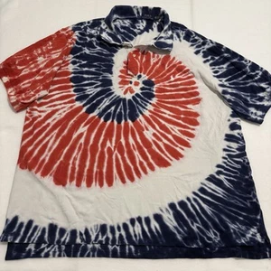 Polo Ralph Lauren Polo Men’s 3XLT Red White Blue Tie Dye Short Sleeve Shirt - Picture 1 of 9
