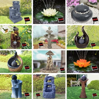 SOLARBRUNNEN SOLAR GARTENBRUNNEN ZIERBRUNNEN SOLAR PUMPE WASSERSPIEL TEICHPUMPE - Bild 1 von 4