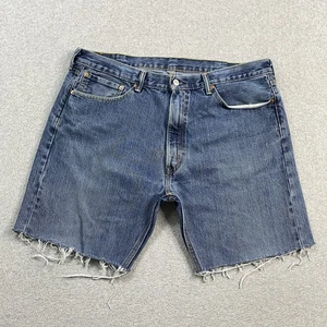 Levis 505 Jeans Shorts Herren 38 Cut Offs Relaxed Fit 7" Schrittlänge Denim Distressed - Bild 1 von 16