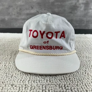 Vintage Toyota Strap Back Trucker Rope Hat OSFA Pittsburgh Embroidered Cap White - Picture 1 of 8