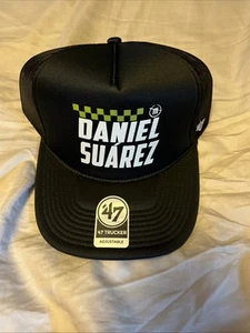 '47 Brand Trucker Daniel Suarez Nascar Snapback Hat Cap Solid Black Adjustable - Picture 1 of 4