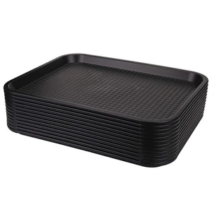 12 Pack Fast Food Tray, 13.7 x 10.5 Inch Plastic Restaurant Serving Tray Cafe... - Bild 1 von 8