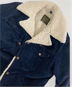 Vintage Wrangler Corduroy Sherpa Jacket Men’s M Blue Retro Western Coat USA Made - Picture 1 of 11