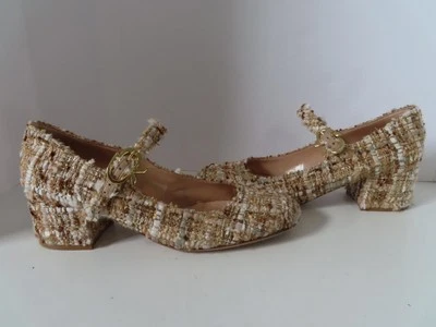 Zapatos de salón Gianvito Rossi Nude Boucle Tweed Mary Jane 45 mm talla 39/US 9 Foto 1 de 4