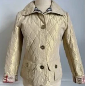 Burberry London Steppjacke Damen Mantel Gold Gr. S Nova Check Knopfleiste - Bild 1 von 21