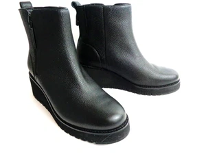Bota de cuña COLE HAAN Grand.OS ZeroGrande EE. UU. 7B de cuero negro impermeable de ciudad - Imagen 1 de 8