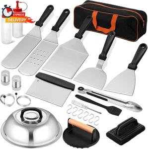 25-teiliges Grillplattenzubehör-Set, Flat Top Grillzubehör Outdoor, Profi - Bild 1 von 12