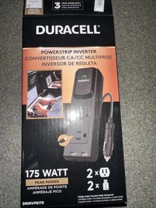 Inversor de corriente portátil Duracell DRINVPS175 negro - 175 vatios nuevo - Imagen 1 de 4