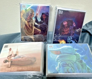 Juego completo de 100 cartas base 2024 Topps cromadas galaxia Star Wars - Imagen 1 de 1