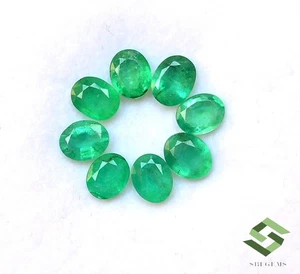 Lotto 8 pezzi 2x4 mm smeraldo naturale taglio ovale sfaccettato pietre preziose sfuse sfaccettate 5x4 mm - Foto 1 di 6