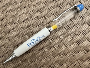 Emens Pen Floating Pill White and Blue Pharmaceutical Drug Rep Collectible - Picture 1 of 5
