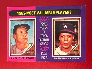 1975 Topps Mini - Most Valuable Players Mickey Mantle, Maury Wills #200 - Bild 1 von 4