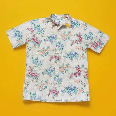 Vtg Reyn Spooner Mens Hawaiian Shirt Sz M Reverse Print Floral Flowers Colorful - Image 1 of 4