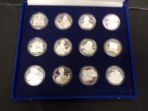 THE U.S. CONSTITUTION BICENTENNIAL PROOF SET (1) SILVER DOLLAR (11) SILVER MEDAL - Picture 1 of 19