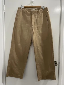 Nude Lucy Size XL Cotton Beige High Rise Wide Leg Pants (B2) - Picture 1 of 9