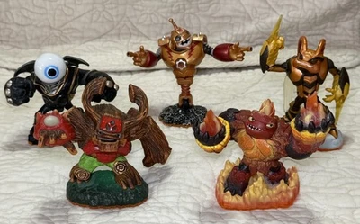 Activision Skylanders Lot Of 5 Hot Head, Tree Rex, Eye Brawl, Swarm, Bouncer  5” - Image 1 of 4