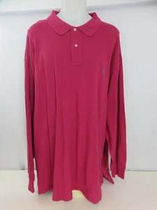 Mens Long Sleeve Berry Red Polo Shirt Size 6XB Big 100% Cotton Polo Ralph Lauren - Picture 1 of 4