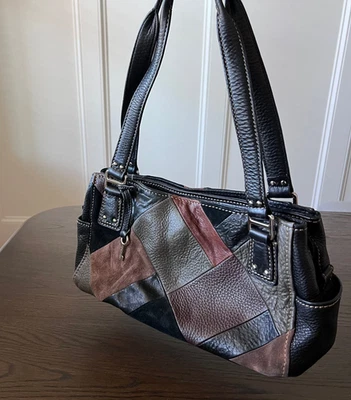 Fossil Handbag Vintage Y2k 2000s Suede and Leather Shoulder Bag Boho Hobo - Imagem 1 de 4