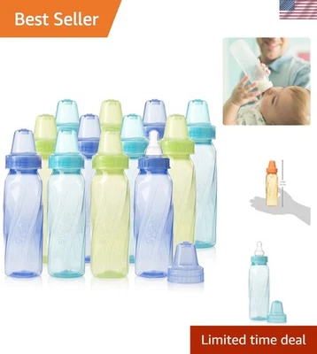 Paquete de 12 biberones tintados clásicos - sin BPA, fácil de limpiar, pezón de flujo lento Foto 1 de 4