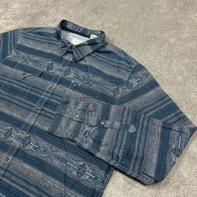 Stetson 衬衫男式 2XL 蓝色阿兹特克抽象珍珠 Snap Western Rodeo 牛仔 — 第 1/4 张图片