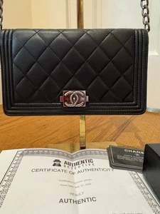 chanel boy long wallet Black Silver Hardware - Picture 1 of 11