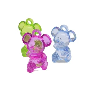20pcs Transparent Acrylic Mouse Playing Football Pendants 32mm Charms Kids Craft - Picture 1 of 7