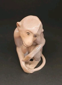 Seltene Bing & Grondahl Denmark Porzellan nachdenklicher Simian Affe Figur 1667 - Bild 1 von 11