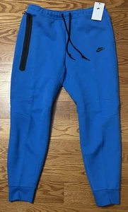 Nuovo con etichetta! Joggers uomo Nike Tech in pile slim fit gamba conica blu XL $125 FB8002 - Foto 1 di 8