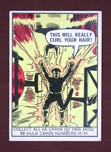 1966 DONRUSS MARVEL CARD #53 THE INCREDIBLE HULK - Picture 1 of 2