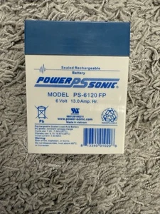 Power-Sonic PS-6120FP 6V 13AH SLA Sealed Lead Acid Rechargeable Battery FP - Picture 1 of 4