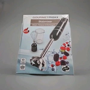 GOURMETmaxx Stabmixer-Set 600 W mit Schneebesen & Mixbecher – Edelstahlmesser, 2 - Bild 1 von 1
