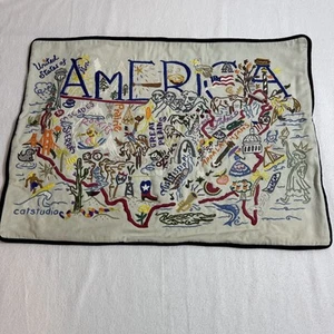 Catstudio Vintage Embroidered Decorative Throw Pillow Cover 2004 America - Picture 1 of 19