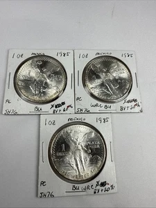 Lot of 3 - 1985 Mexico 1oz Silver Libertads - Picture 1 of 9