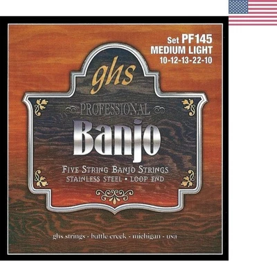 GHS 5-String Banjo Strings SET - Loop End, Medium Light, Nitro-Pack Technology - Image 1 of 4
