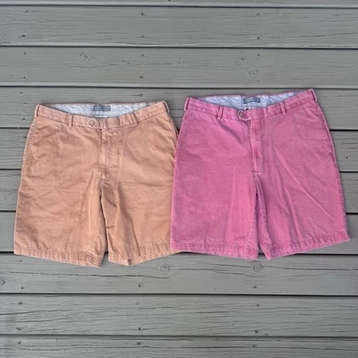 Lote de 2 Pantalones Cortos Peter Millar Para Hombre Talla 36 Naranja Rosa Chino Golf Verano Informal Foto 1 de 4