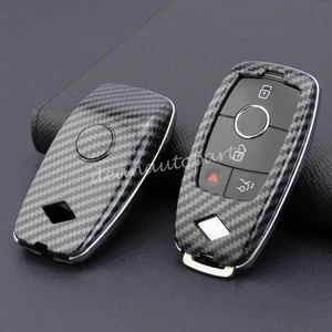 Carbon Fiber Car Key Case Cover For Mercedes GLA GLC CLA EQC A B C E S Class EQA - Picture 1 of 7