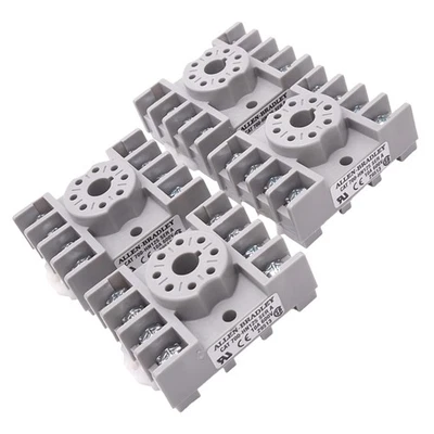 Lot of 4 Allen Bradley 700-HN125 Relay Sockets, 8-Pin Octal, 600V 10A, DIN Rail - Image 1 of 4