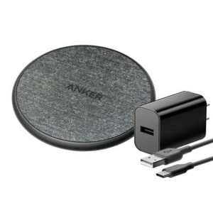 Anker Chargeur Sans Fil Pad 10W Chargeur Certifié Qi avec Adaptateur Mural USB et Câble - Photo 1 sur 5