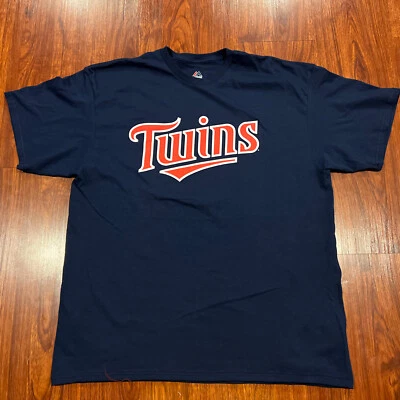 Majestic Men’s Minnesota Twins Navy Jersey Shirt XL Extra Large Baseball MLB - Image 1 of 4