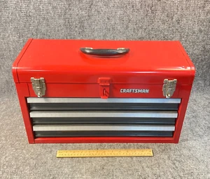 Caja de herramientas de metal Craftsman 3 cajones roja 20 1/2" x 8 1/2" x 12" EE. UU. - Imagen 1 de 9