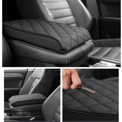 PU Car Armrest Pad Center Console Armrest Box Cover Mat Soft Memory Cotton Trim - Image 1 of 4
