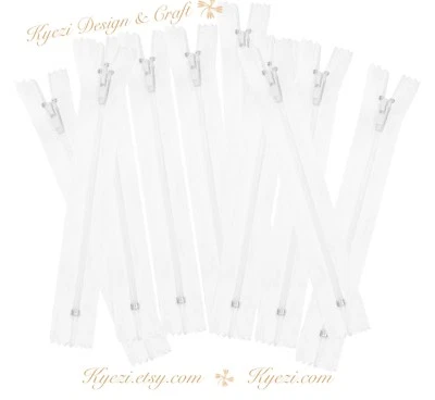 5 10 15 piezas Cremalleras de extremo cerrado de bobina de nailon - Cremallera de 3", 4", 5", 6" pulgadas, calibre 3 Foto 1 de 3