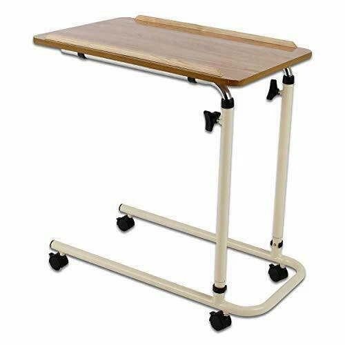 Performance Health Overbed Table With Castors Adjustable Height and Angle Port
