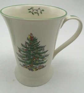 Spode green trim Christmas Tree 13oz Porcelain Cofee Mug Cup(s) 4¾in high - Picture 1 of 8